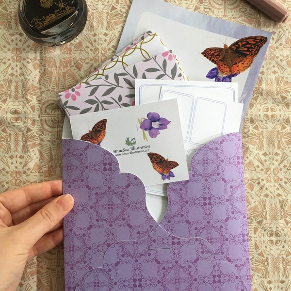 letter writing paper australia Wild Violet Letter Paper Set - Watercolour Painting - Botanical Art - Penpal kit - Snail Mail -Letter Writing - Victorian Letters
