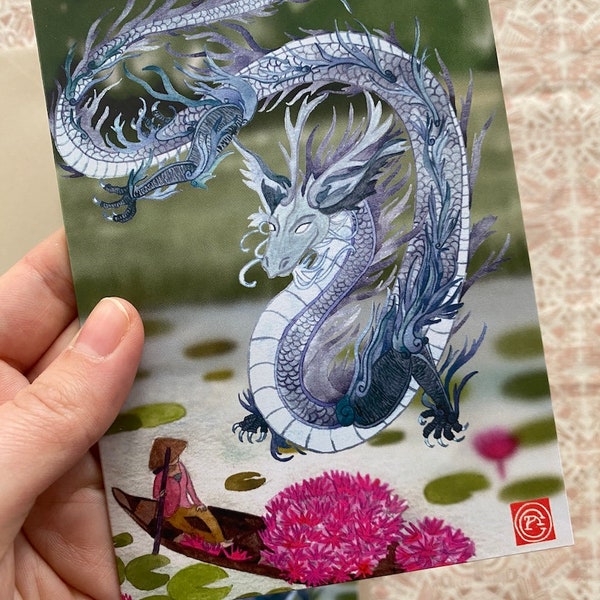 Set of 3 Cards Tet Dragon 2024 Year of the Dragon - Watercolour