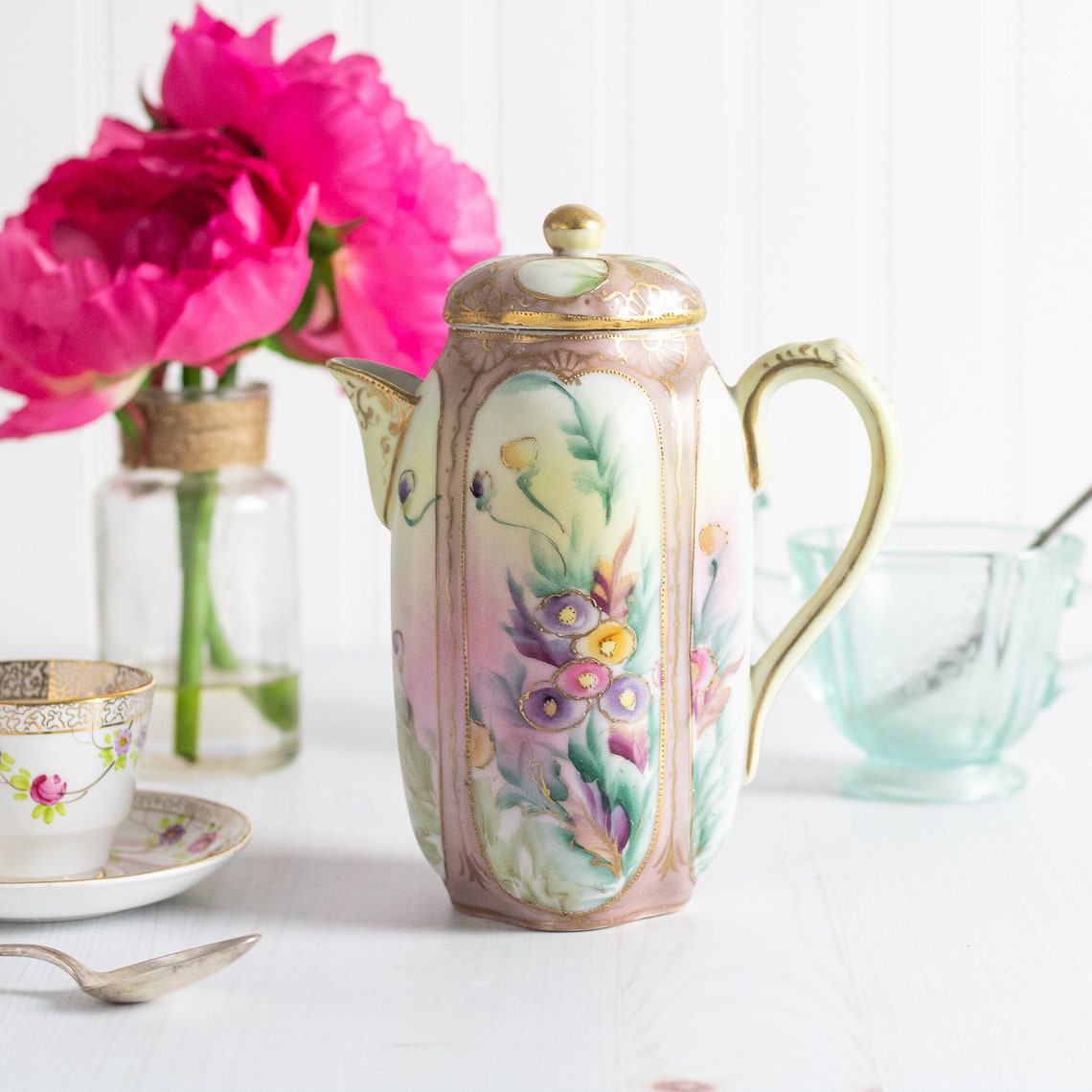 Imperial Nippon Floral Teapot Japan Teapot Edwardian China Etsy