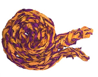 Purple and orange handmade scarf