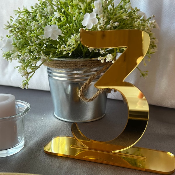 Wedding Table Numbers, Acrylic Table Numbers Wedding Decor Mirrored Table Numbers Table Decorations Party Decorations Lasercut acrylic