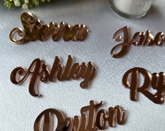 Personalized Acrylic Place Cards, Name Tags, Wedding Place Names, Acrylic, Laser Cut, Acrylic Names,