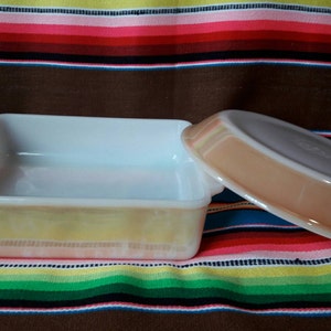 Vintage Anchor Hocking - Fire King - Peach Luster - Casserole Dish and Pie Plate