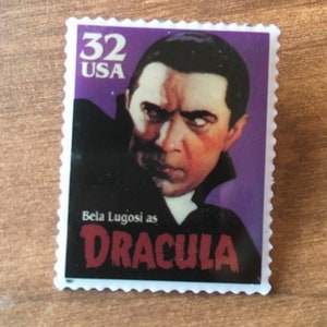 Universal Monsters Dracula Pin -  USPS Stamp Replica - Bela Lugosi