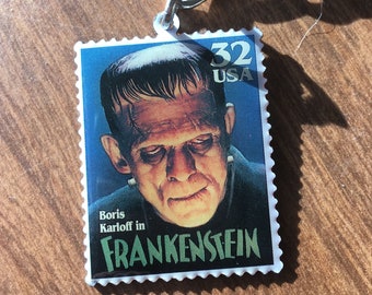 Universal Monsters Frankenstein - USPS Stamp replica keychain - Boris Karloff