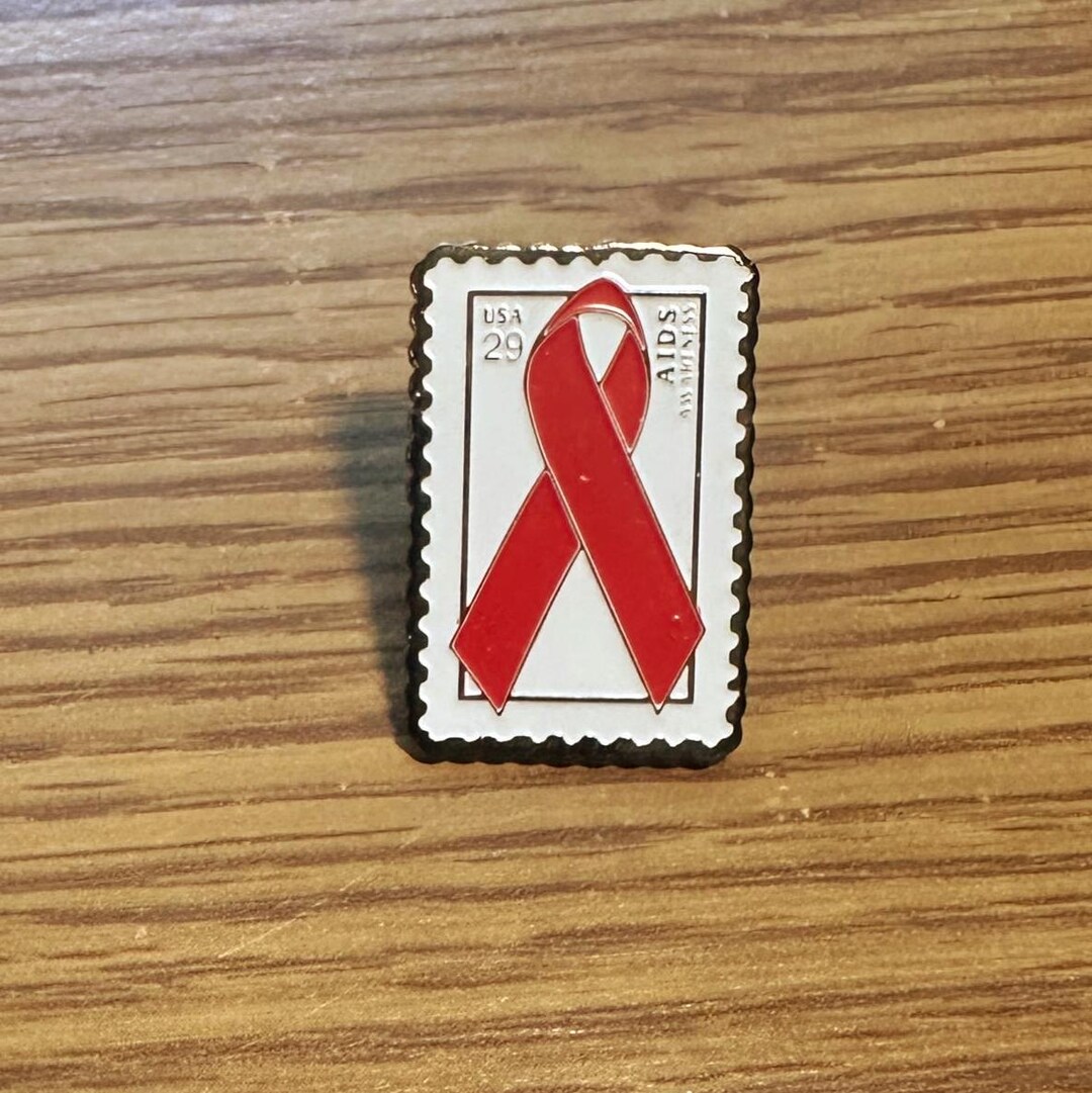 AIDS Awareness Ribbon Stamp Pin - Etsy