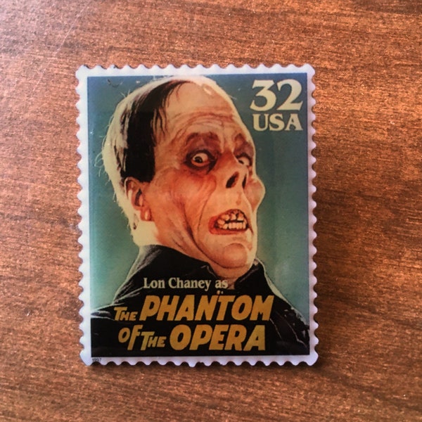 The Phantom of the Opera enamel pin - Classic Universal Monsters USPS Stamp replica - Lon Chaney - monster - horror