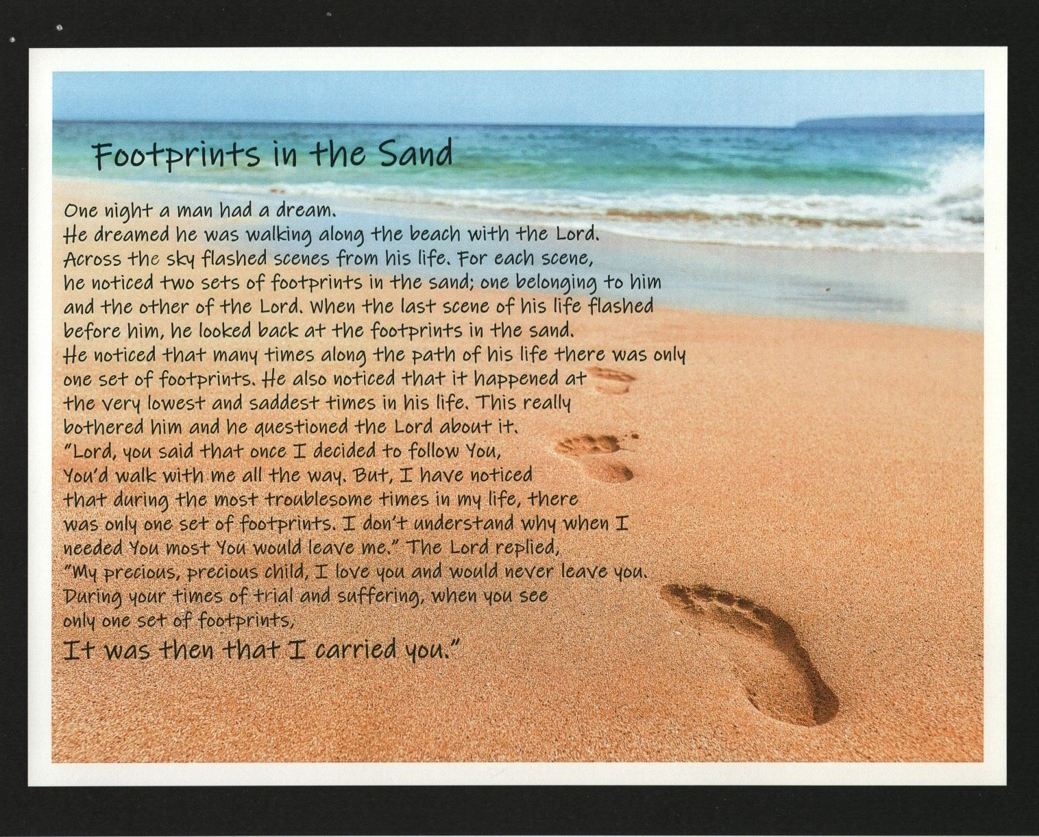 Footprints In The Sand Poem Clipart