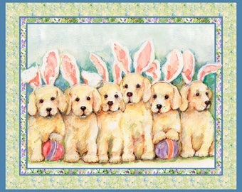 Dog Bunnies Panel by Springs Creative