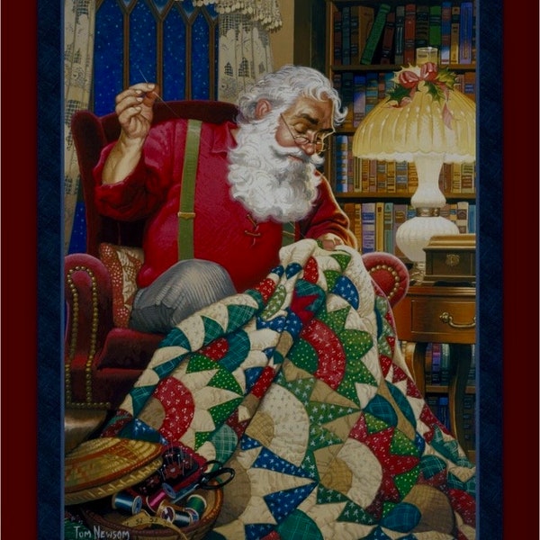 Quilting Santa Fabric Panel