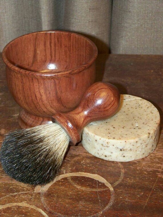 Items similar to Custom wooden shaving bowl and brush on Etsy