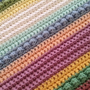 Baby Blanket, Striped Crochet Blanket, Striped Baby Blanket