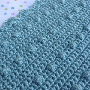 Baby Blanket, Bobble Stitched Crochet Blanket, Bobble Stitch Baby Blanket