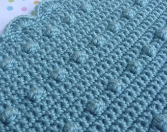 Baby Blanket, Bobble Stitched Crochet Blanket, Bobble Stitch Baby Blanket