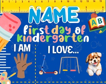 Back To School poster | Colorful Kindergarten poster| Pre-k Poster | Blue School Poster