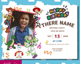 Toy Story Printable Invitation 7x5 | Toy Story picture invitation | Woody & Buzz Lightyear Birthday Invitation | Unisex Birthday