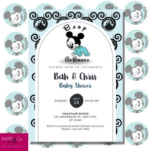 Mickey Mouse Baby Shower Printable Invitation | Mickey Birthday Invitation | baby announcement