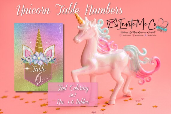 rainbow foil unicorn numbers template printable girl etsy new zealand