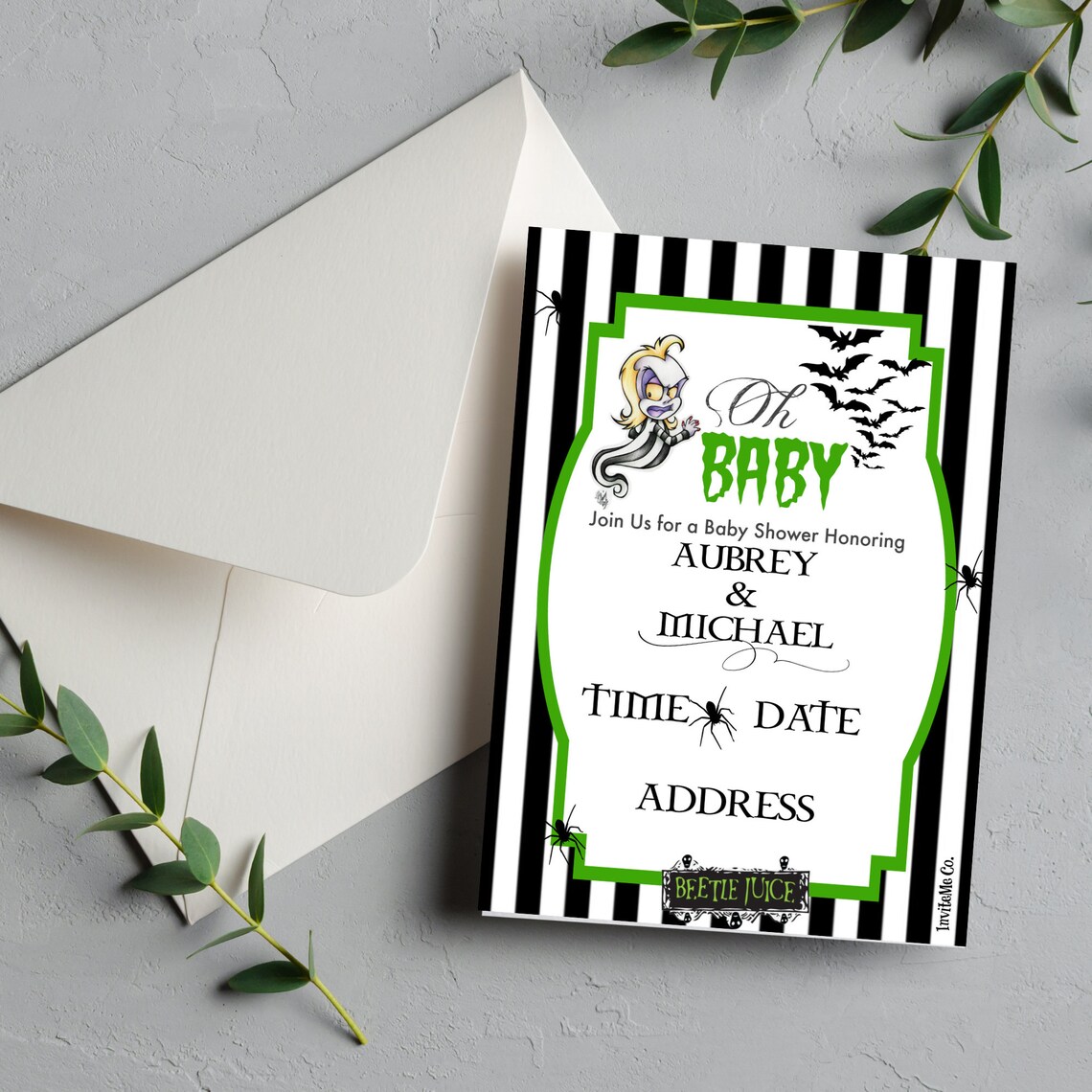 Beetlejuice Baby Shower Invitation Beetlejuice Digital Invitation
