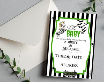 Beetlejuice Baby Shower Invitation | Beetlejuice Digital Invitation | Beetlejuice Printable Invite| Birthday Invitation