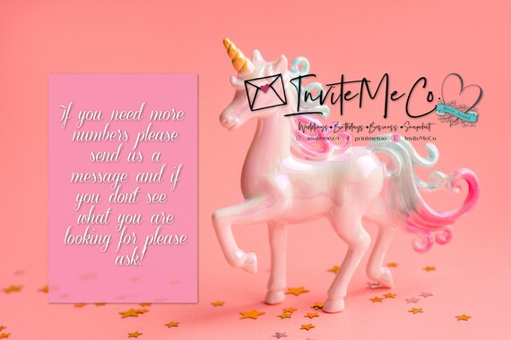 rainbow foil unicorn numbers template printable girl etsy new zealand