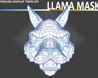 Lama Maske Papercraft Pepakura. PDO. PDF-Datei