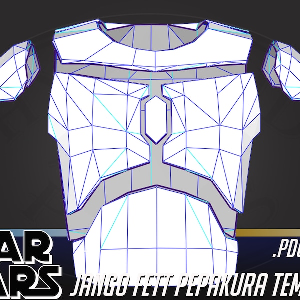 Cosplay Star Wars Jango Fett Torso Armour Pepakura .PDO & .PDF Files