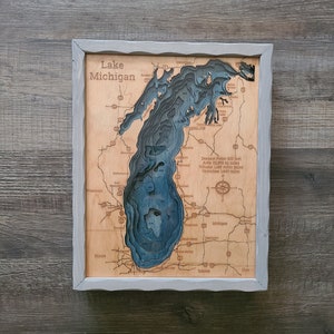 Lake Michigan 3d Wood Map