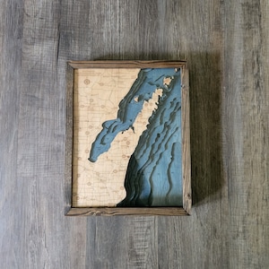 Door Peninsula 3d Wood Map