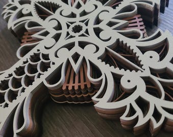 Cross 3d Layered Wall Art