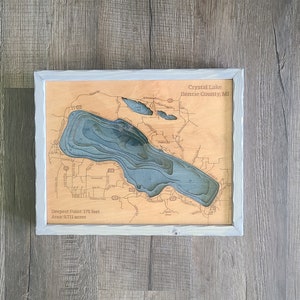 Crystal Lake - Benzie County, MI 3d Wood Map