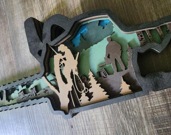 Chainsaw with Logger 3d Wall Art