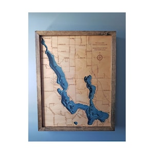 Walloon Lake 3d Wood Map