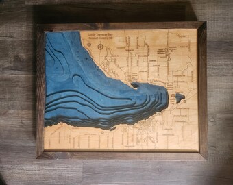 Little Traverse Bay, MI 3d Wood Map