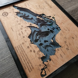 Lake Superior 3d Wood Map