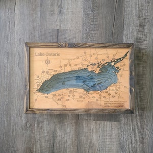 Lake Ontario 3d Wood Map