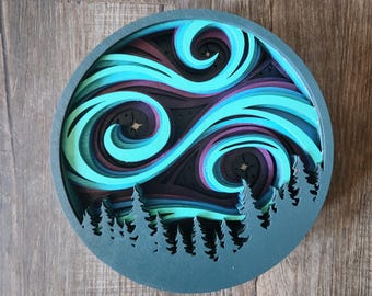 Swirly Northern Lights 3d Wall Art