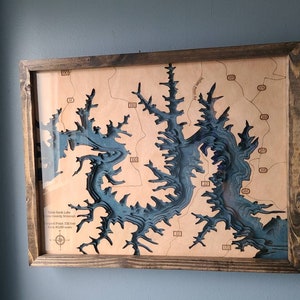 Table Rock Lake 3d Wood Map