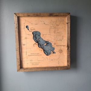 Pickerel Lake 3d Wood Map