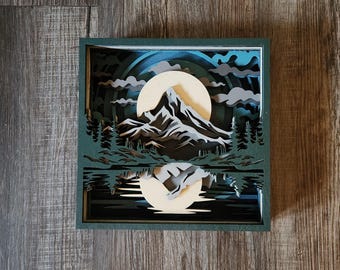 Mountain Reflection 3d Wall Art