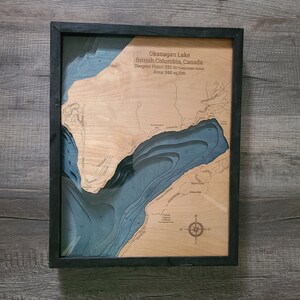 Okanagan Lake 3d Wood Map