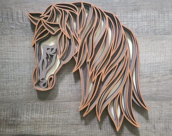 Horse Head Scene 3d Layered Wall Art