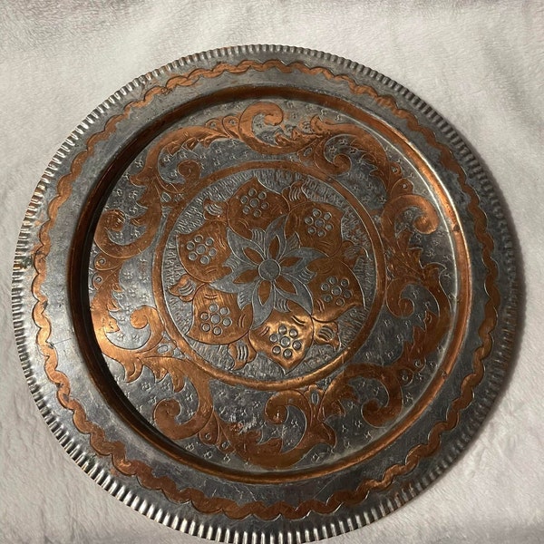 Grecian Copper Hammered Decorative Plate