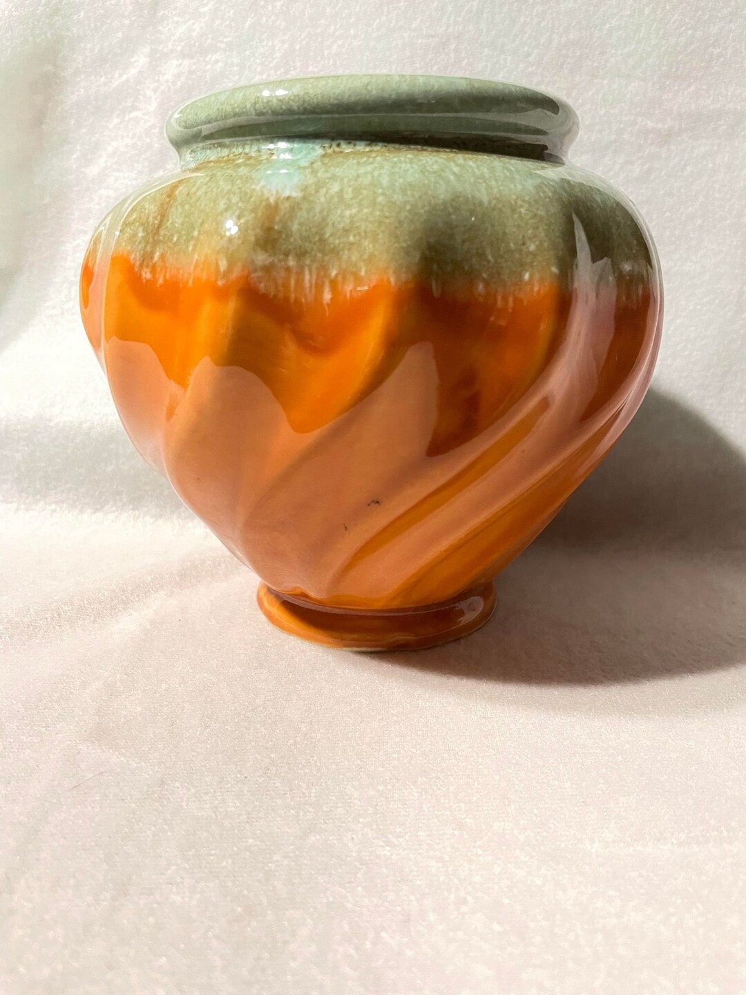 Tangerine Vintage Hull Pottery Urn Vase Etsy