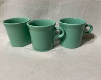 Vintage Turquoise Fiesta Coffee Mugs