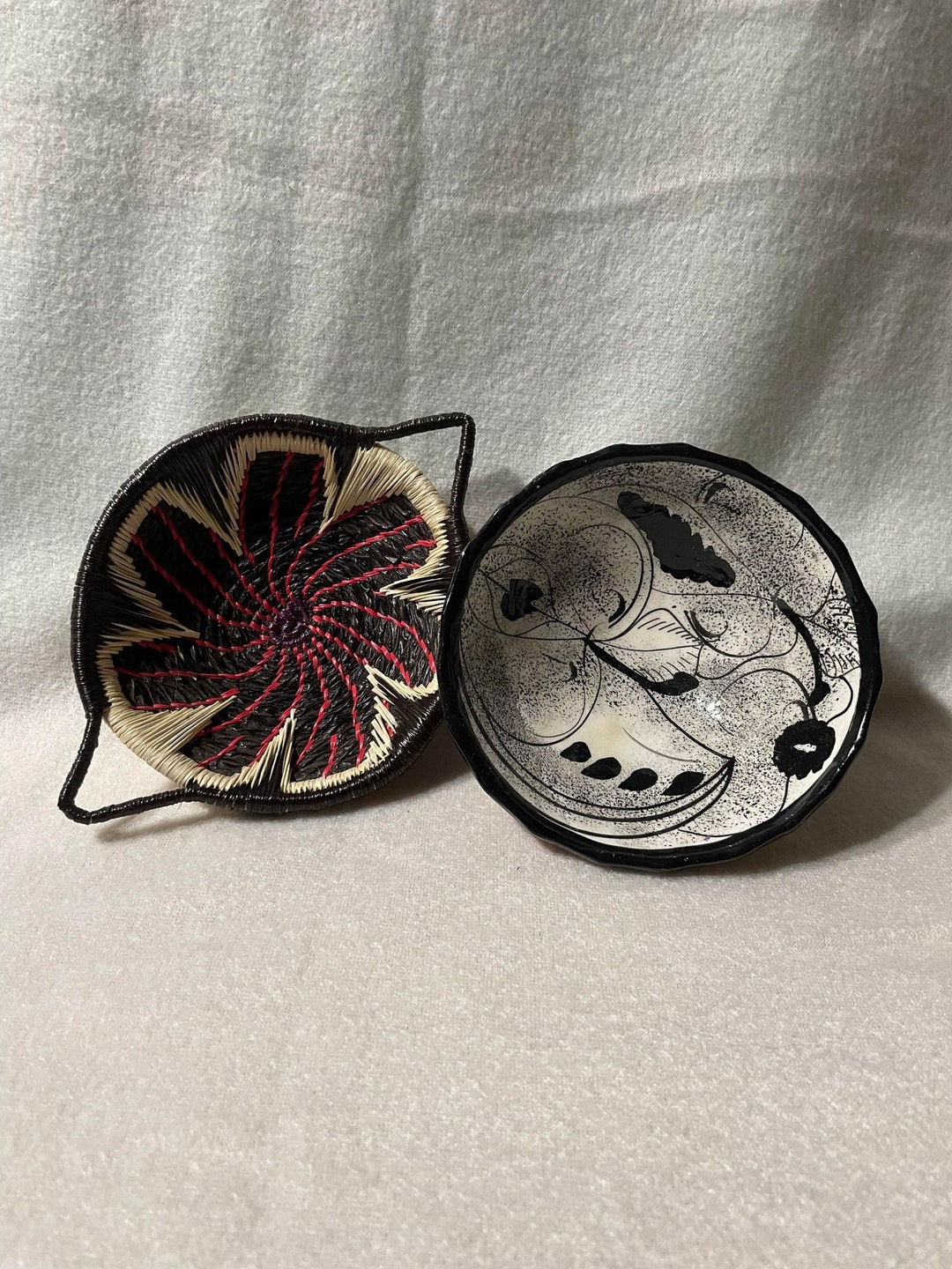 Beautiful Bowl and Basket Made in Mexico Etsy