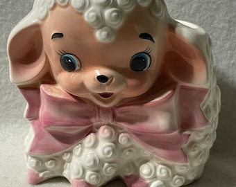Vintage Ceramic Brinnco Nursery Baby Lamb Planter