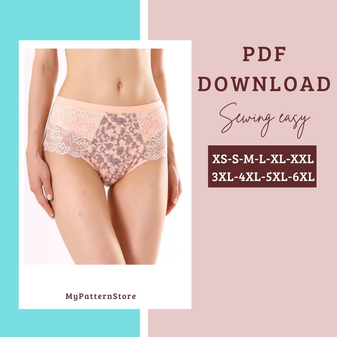 XXS-3XL Sewing Pattern for Briefs for Women, Drawing in Pdf,ladies Underwear  for Girls, Instant Download Pdf 