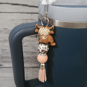 Highland Cow Tumbler Charm Accessory