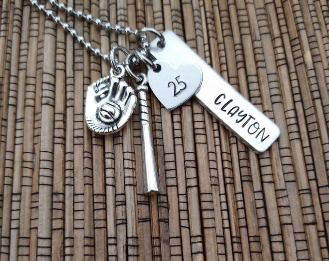 Personalized Baseball Necklace